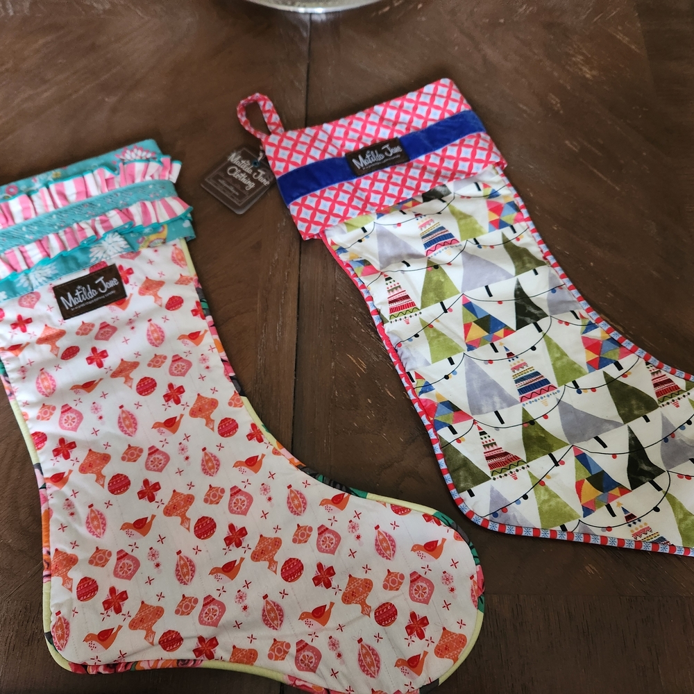 Matilda Jane Kids Pink, Coral & Teal Holiday Stocking Duo